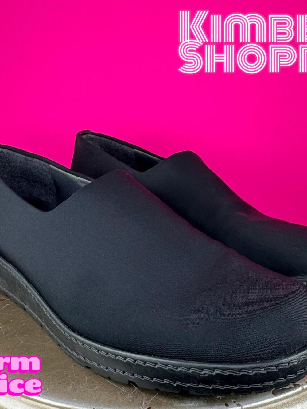 Stuart Weitzman Black Neoprene Slip-On Loafer US 7.5 UK 5